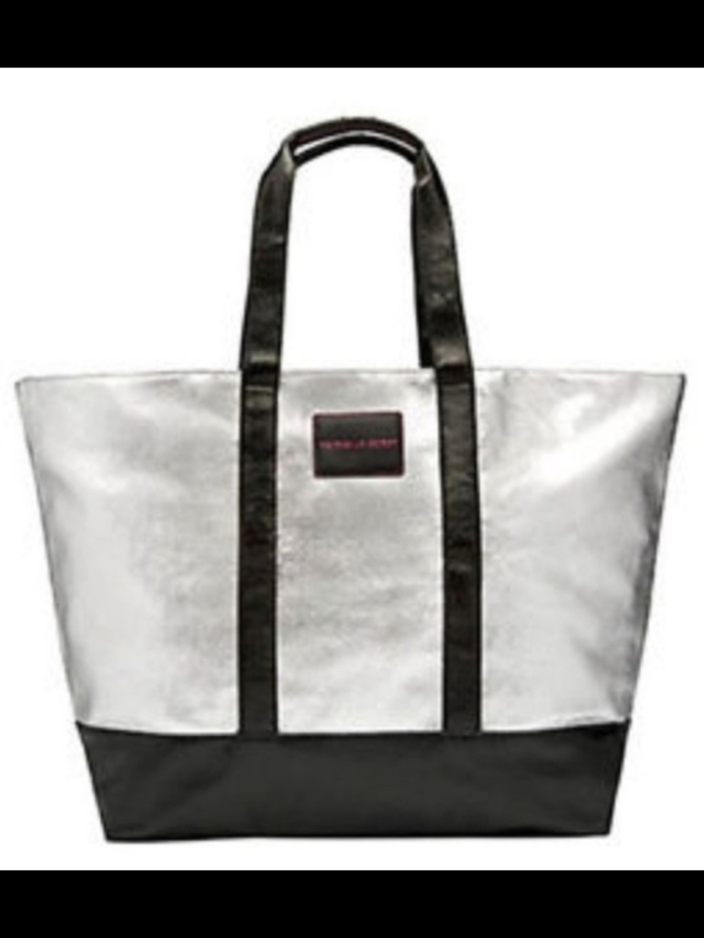 NWOT Victoria's Secret Silver and Black Weekender Bag